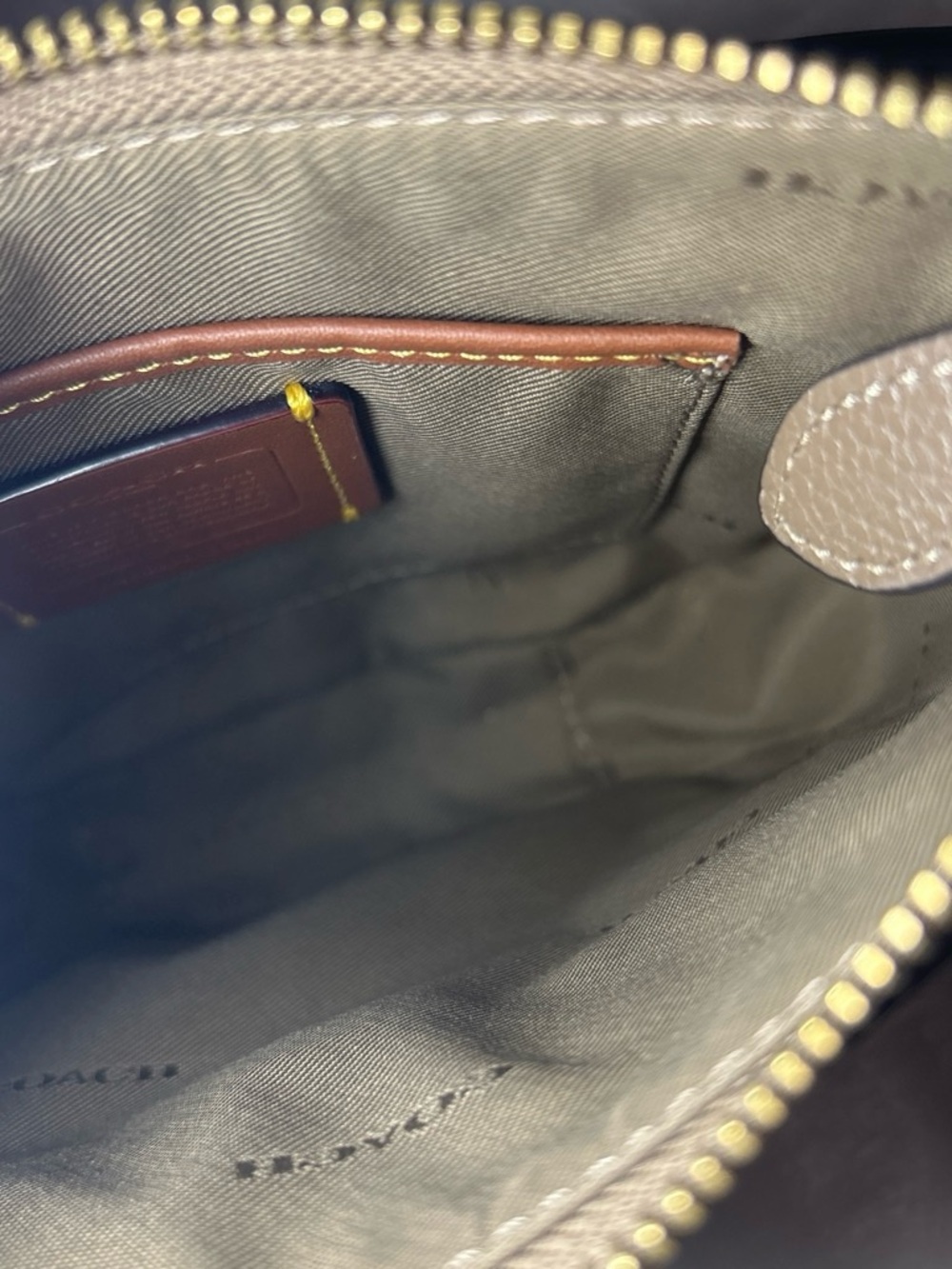Coach Taupe Pebbled Leather Crossbody with Gold Hardware - Picture 2 of 6